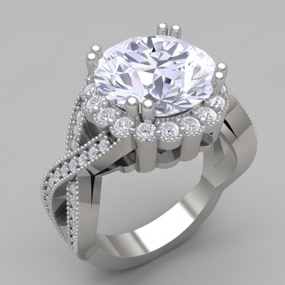 3 Carats Round Antique Style Natural Earth Mined Diamond Wedding Ring Fine Jewelry