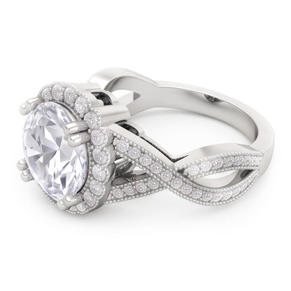 3 Carats Round Antique Style Natural Earth Mined Diamond Wedding Ring Fine Jewelry