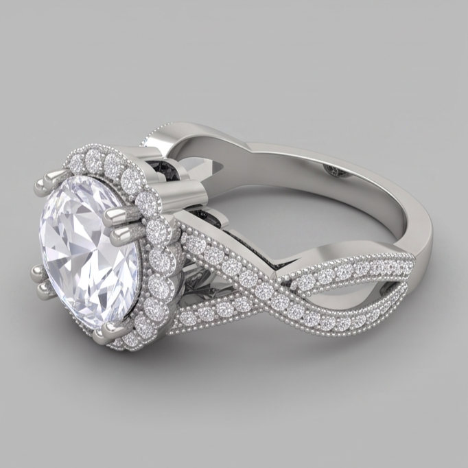 3 Carats Round Antique Style Natural Earth Mined Diamond Wedding Ring Fine Jewelry