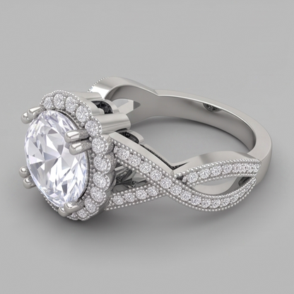 3 Carats Round Antique Style Natural Earth Mined Diamond Wedding Ring Fine Jewelry