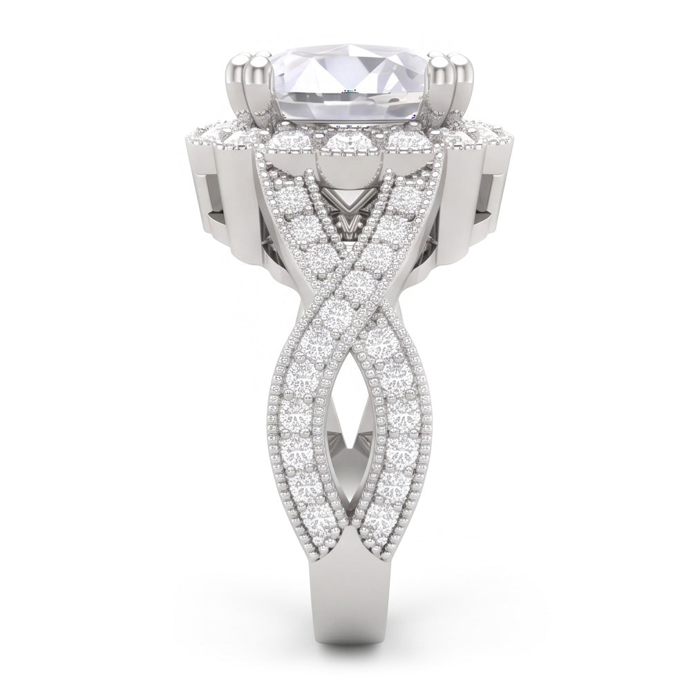 3 Carats Round Antique Style Natural Earth Mined Diamond Wedding Ring Fine Jewelry