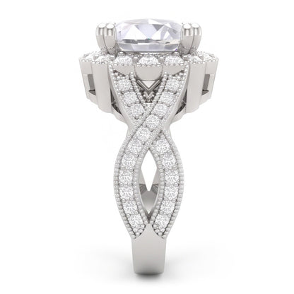 3 Carats Round Antique Style Natural Earth Mined Diamond Wedding Ring Fine Jewelry