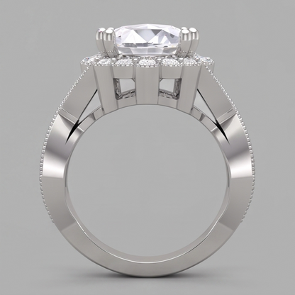 3 Carats Round Antique Style Natural Earth Mined Diamond Wedding Ring Fine Jewelry