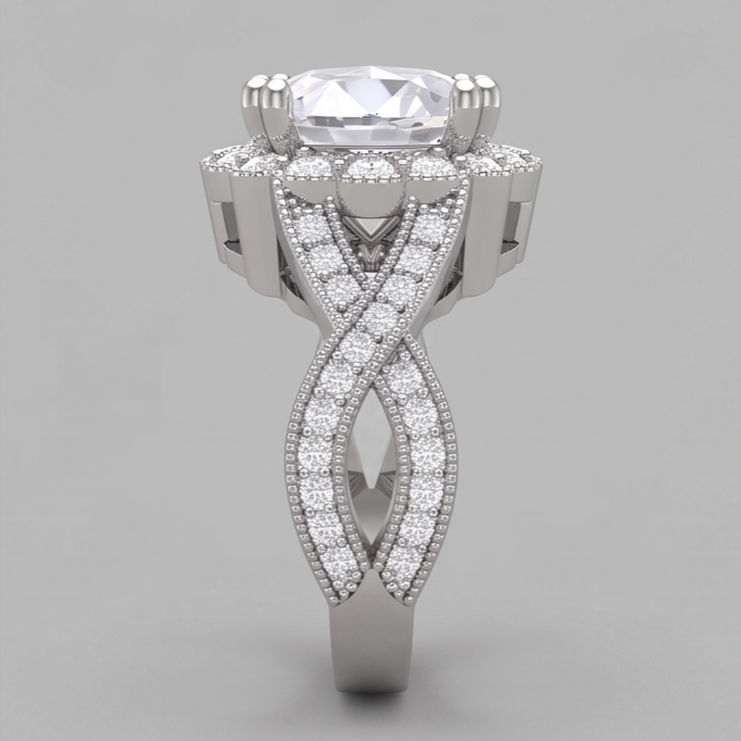 3 Carats Round Antique Style Natural Earth Mined Diamond Wedding Ring Fine Jewelry