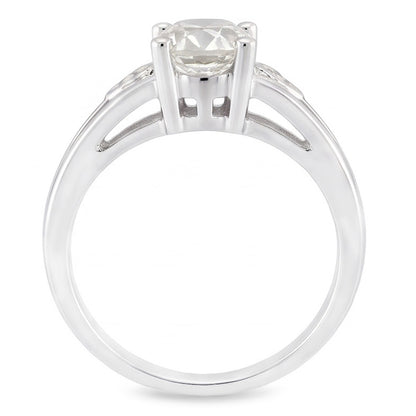 3 Carats Solitaire Oval Mined Natural Real Diamond ( Not Lab Grown ) Old Cut Prong Set Ring