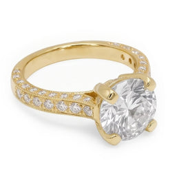 3 Ct Gorgeous Natural Earth Mined Diamond Anniversary Ring Yellow Gold