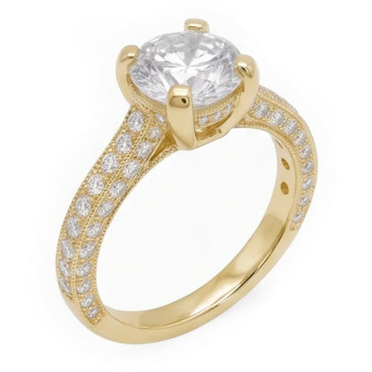 3 Ct Gorgeous Natural Earth Mined Diamond Anniversary Ring Yellow Gold