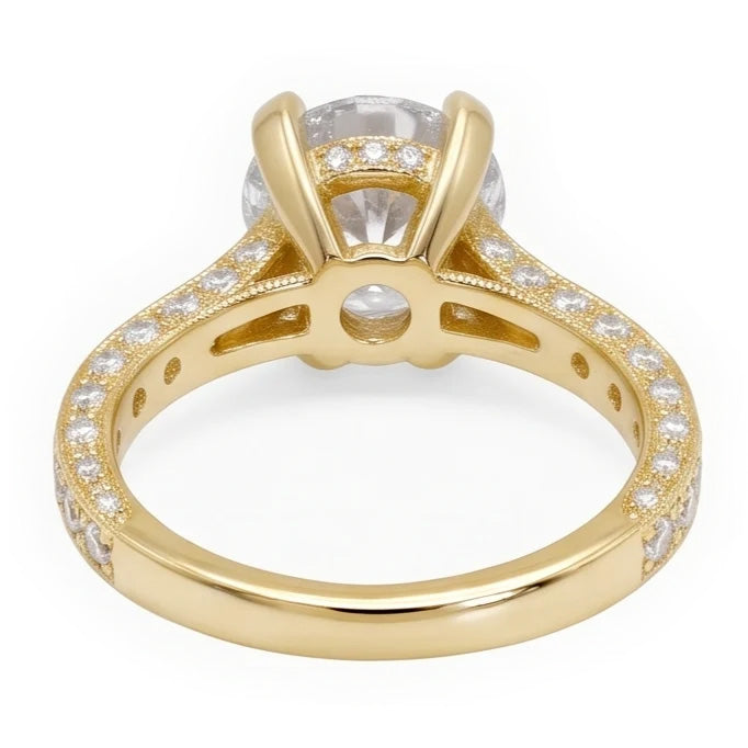 3 Ct Gorgeous Natural Earth Mined Diamond Anniversary Ring Yellow Gold