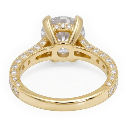 3 Ct Gorgeous Natural Earth Mined Diamond Anniversary Ring Yellow Gold