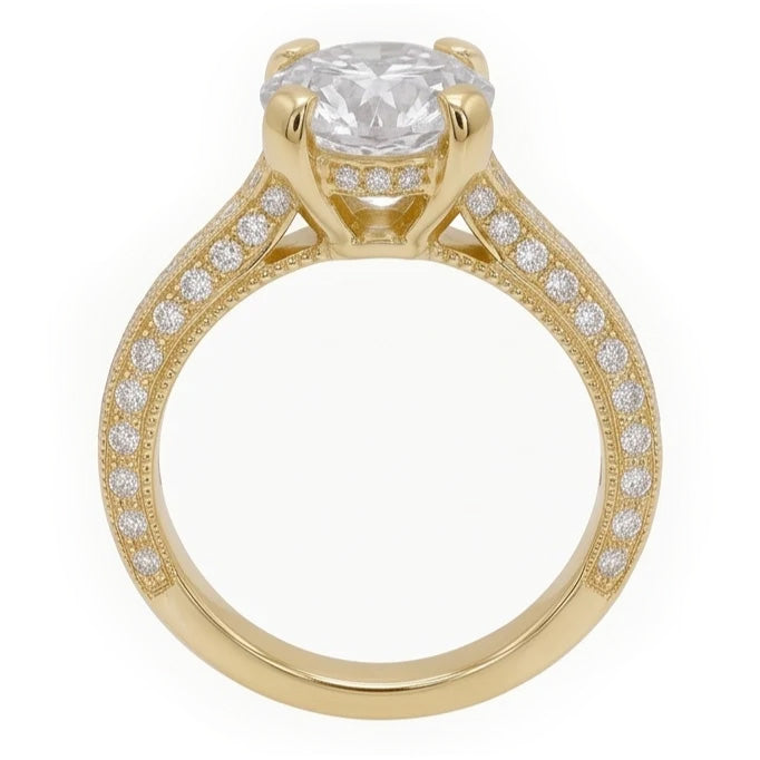 3 Ct Gorgeous Natural Earth Mined Diamond Anniversary Ring Yellow Gold