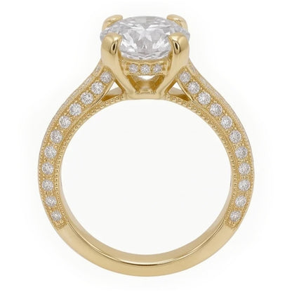 3 Ct Gorgeous Natural Earth Mined Diamond Anniversary Ring Yellow Gold