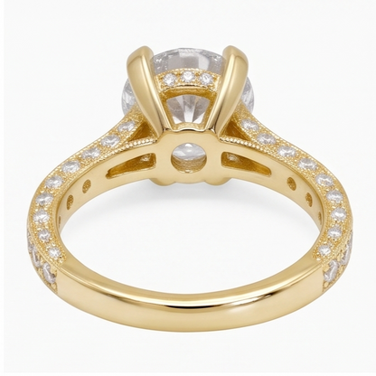 3 Ct Gorgeous Natural Earth Mined Diamond Anniversary Ring Yellow Gold
