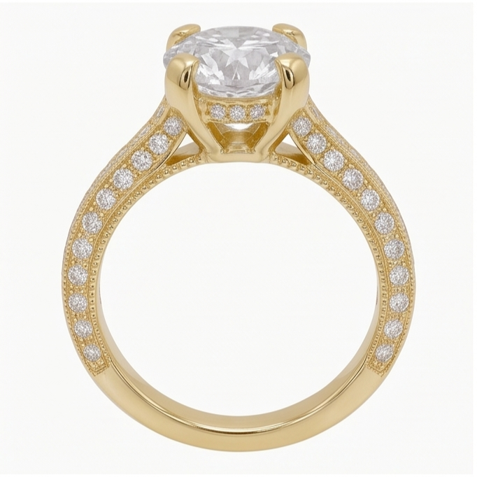 3 Ct Gorgeous Natural Earth Mined Diamond Anniversary Ring Yellow Gold