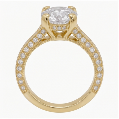 3 Ct Gorgeous Natural Earth Mined Diamond Anniversary Ring Yellow Gold
