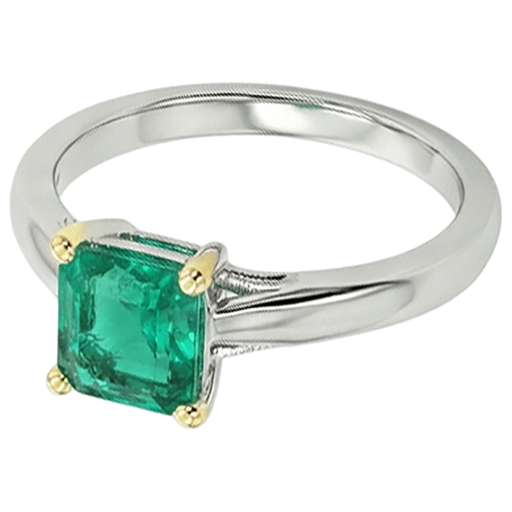 Natural Real ( Not Lab Grown ) 3 Ct Green Emerald GIA Solitaire Ring
