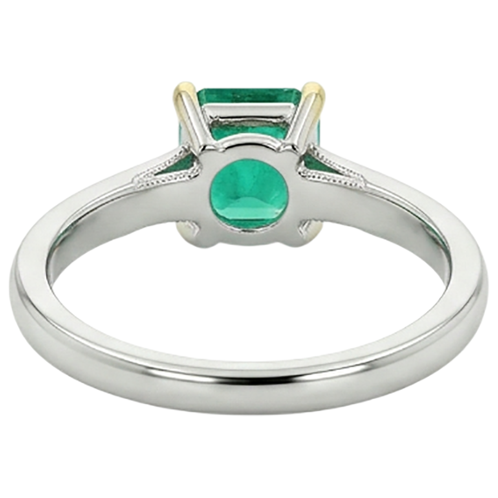 Natural Real ( Not Lab Grown ) 3 Ct Green Emerald GIA Solitaire Ring
