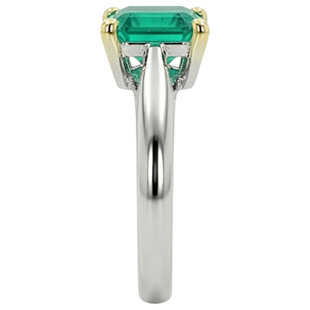 Natural Real ( Not Lab Grown ) 3 Ct Green Emerald GIA Solitaire Ring
