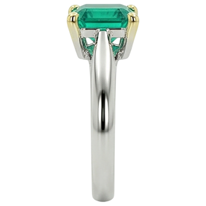 Natural Real ( Not Lab Grown ) 3 Ct Green Emerald GIA Solitaire Ring