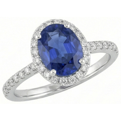 3 Ct Oval Sri Lankan Sapphire Natural Earth Mined Diamond Ring Solid Gold 14K