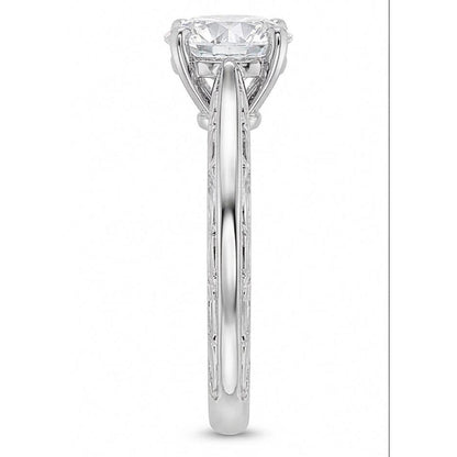 3 Ct Round Cut Solitaire Genuine Natural Earth Mined Diamond Antique Style Wedding Ring