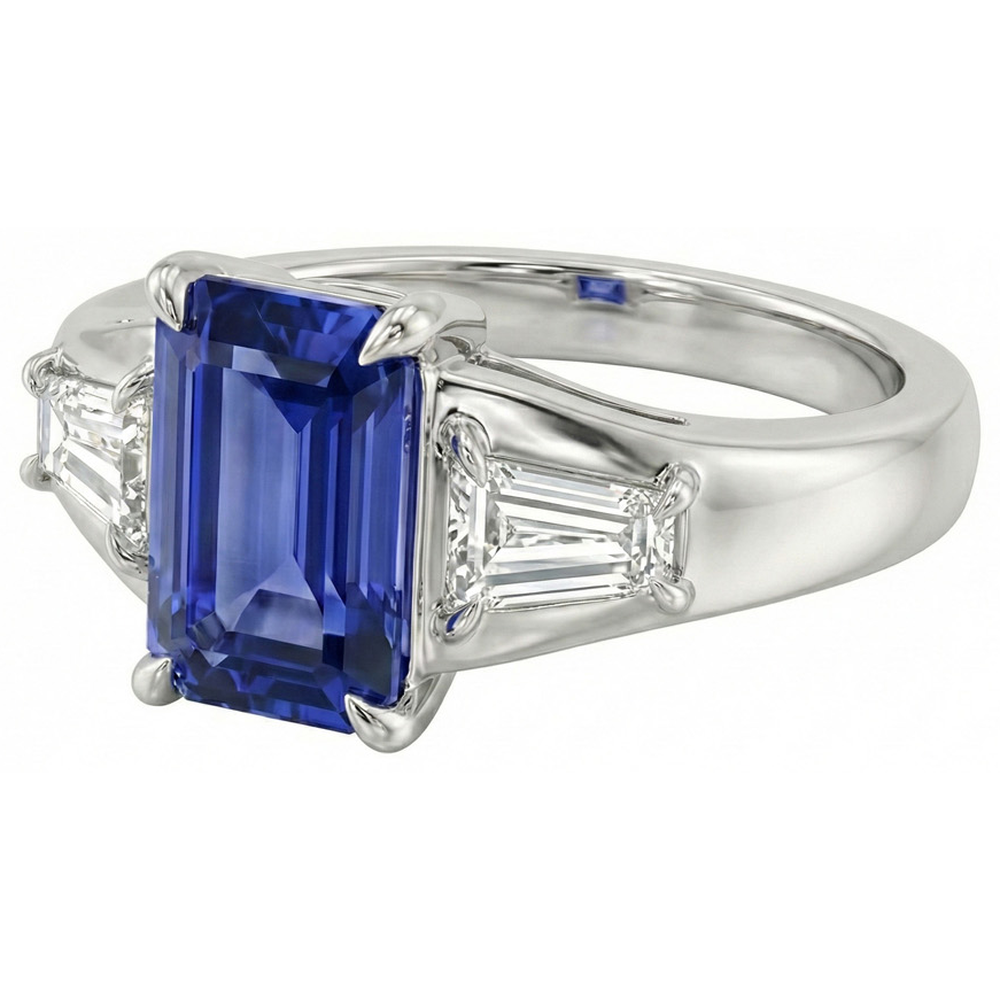 Natural Real ( Not Lab Grown )  3 Ct Sapphire Wedding Ring