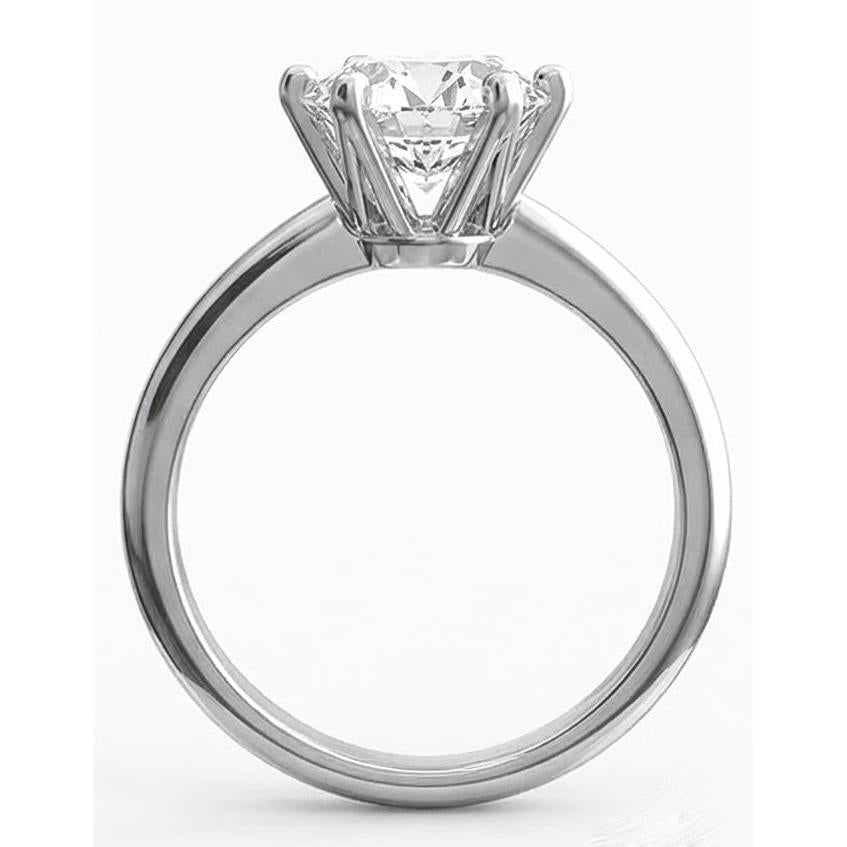 3 Ct Solitaire Round Natural Earth Mined Diamond Engagement Ring White Gold