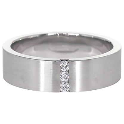 3 Diamonds Tension Set Anniversary Band Thick Shank 0.15 Carats