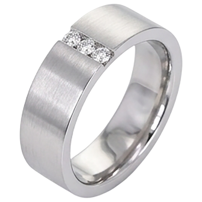 3 Diamonds Tension Set Anniversary Band Thick Shank 0.15 Carats