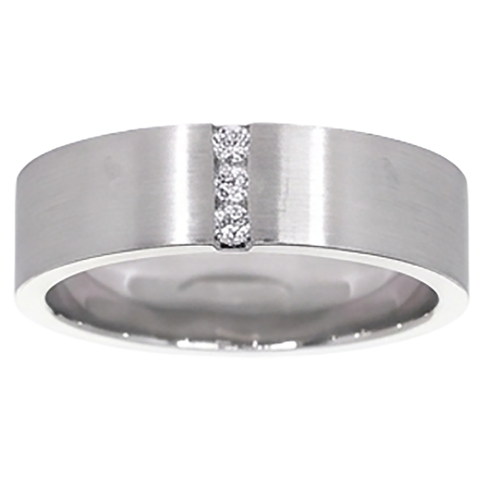 3 Diamonds Tension Set Anniversary Band Thick Shank 0.15 Carats