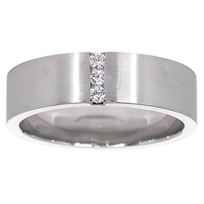 3 Diamonds Tension Set Anniversary Band Thick Shank 0.15 Carats