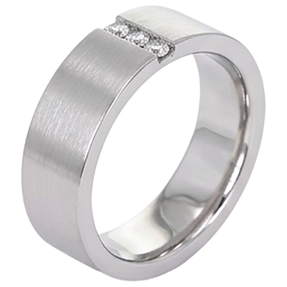 3 Diamonds Tension Set Anniversary Band Thick Shank 0.15 Carats