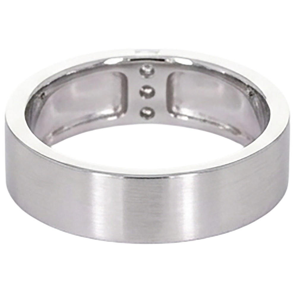 3 Diamonds Tension Set Anniversary Band Thick Shank 0.15 Carats