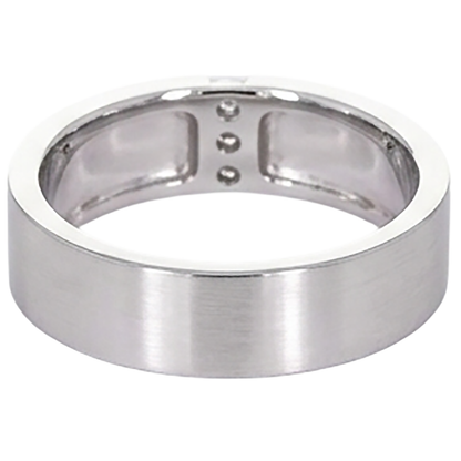 3 Diamonds Tension Set Anniversary Band Thick Shank 0.15 Carats