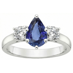 Natural Sapphire Ring 4.50ct - White Gold 14K