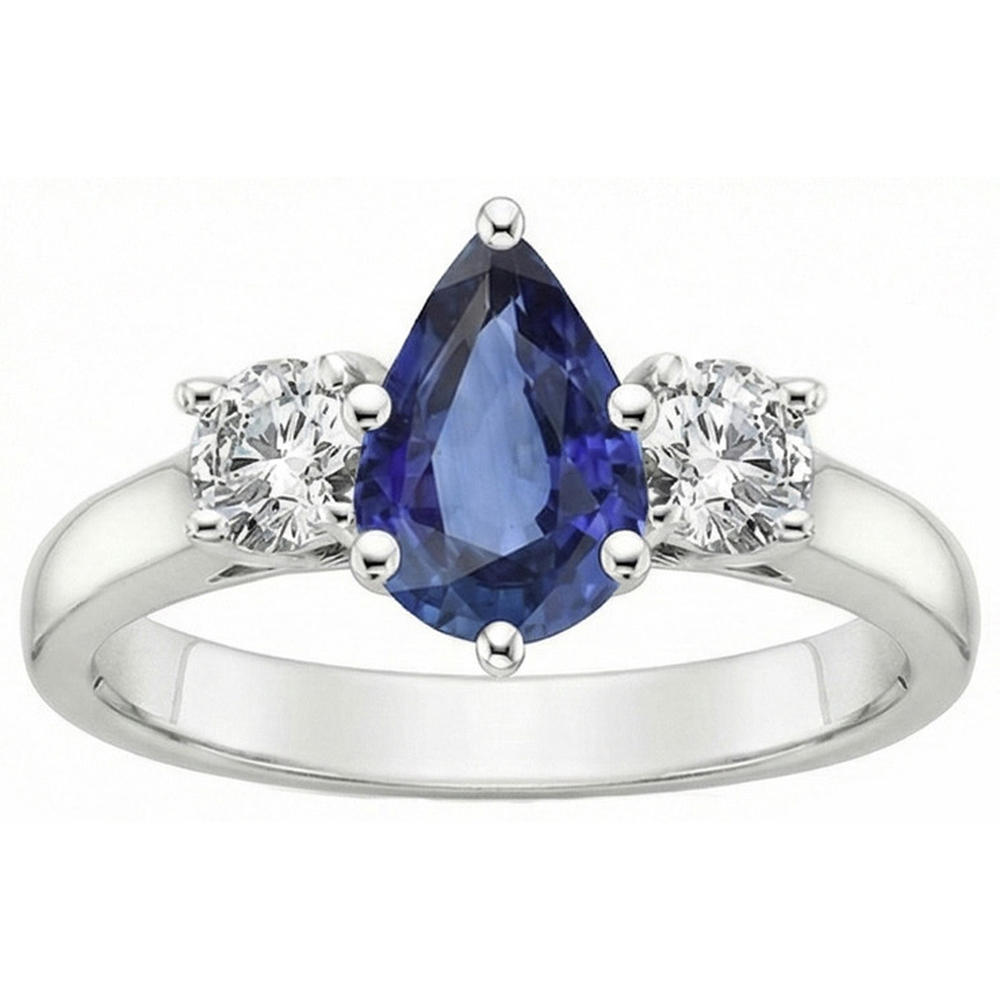 natural round sapphire 4.50ct ring profile view