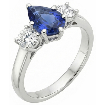 natural round sapphire 4.50ct ring side angle