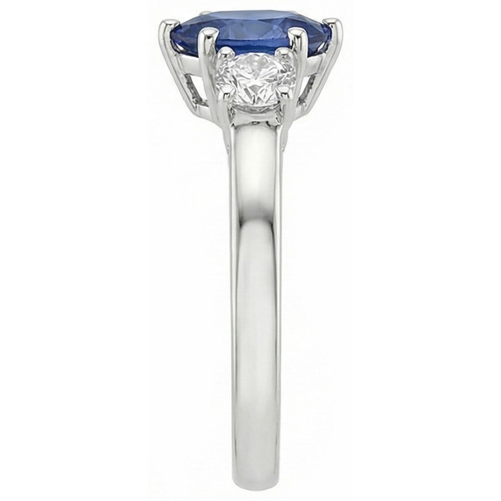 natural round sapphire 4.50ct ring top view