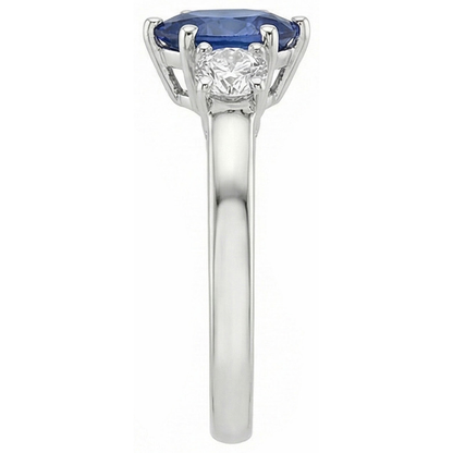 natural round sapphire 4.50ct ring top view