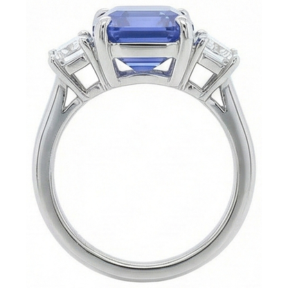 natural emerald sapphire 4ct ring on white background