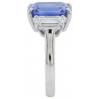natural emerald sapphire 4ct ring profile view
