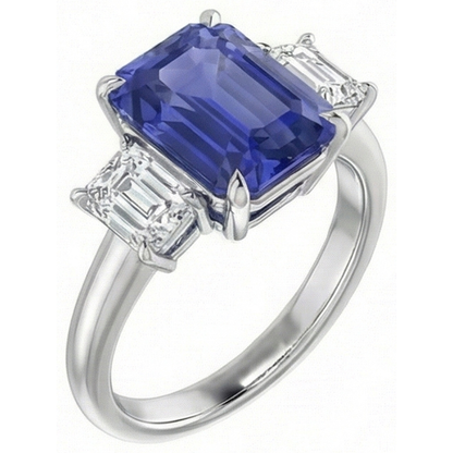 natural emerald sapphire 3ct ring side angle