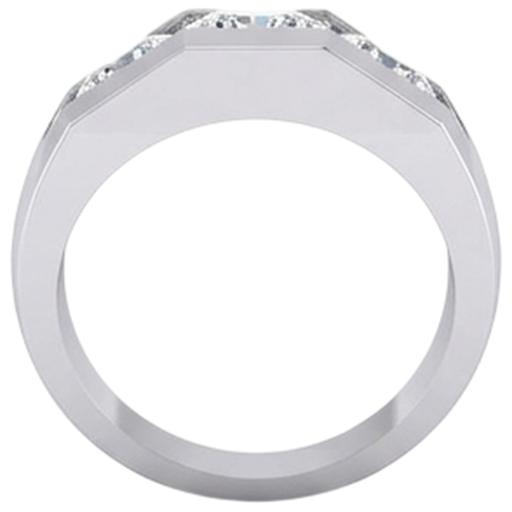 3 Stone Diamond Men's Ring Gold 2.50 Carats