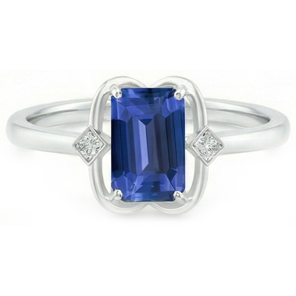 3 Stone Emerald Sapphire Ring Bezel Set Round Natural Earth Mined Diamonds 1.75 Carats