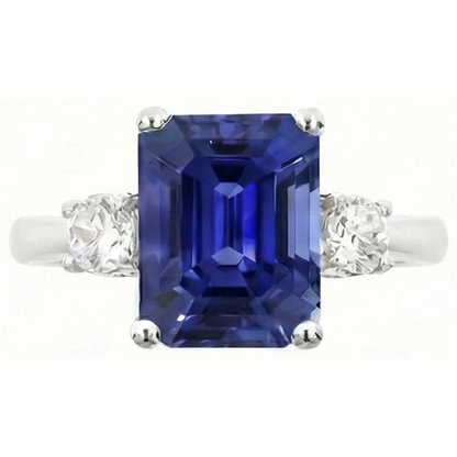 natural emerald sapphire 4.50ct ring close up detail