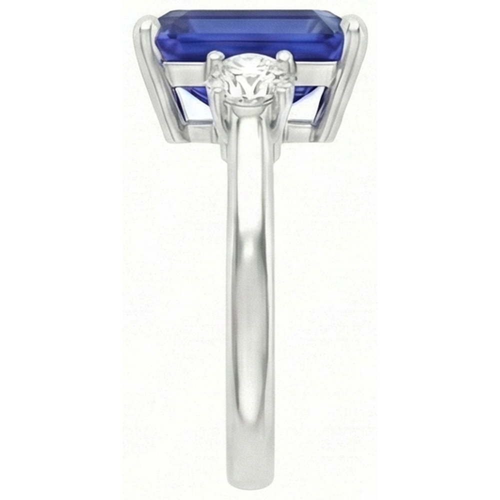 natural emerald sapphire 4.50ct ring top view