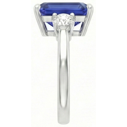 natural emerald sapphire 4.50ct ring top view