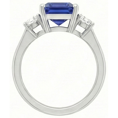 natural emerald sapphire 4.50ct ring profile view