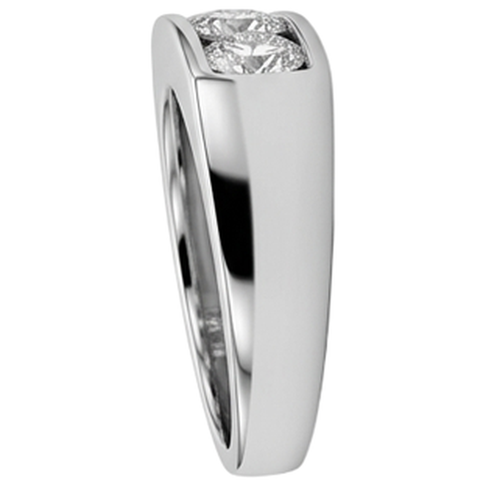 3 Stone Men Engagement Band 2.25 Carats Prong Set White Gold 10K Diamond