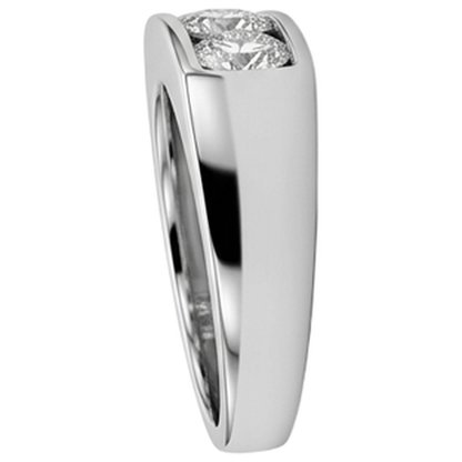 3 Stone Men Engagement Band 2.25 Carats Prong Set White Gold 10K Diamond