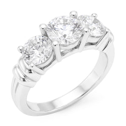 3 Stone Mined Natural Real Diamond ( Not Lab Grown ) Ring